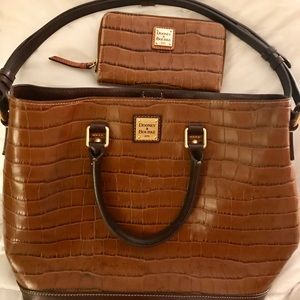 Brown Dooney and Bourke tote with matching Wallet